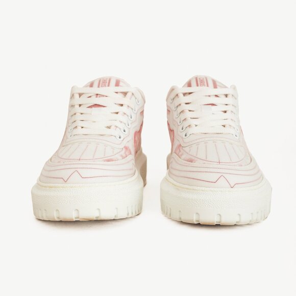 Dior Addict Framboise Toile de Jouy Neoprene Low-Top Sneakers - Picture 2 of 13